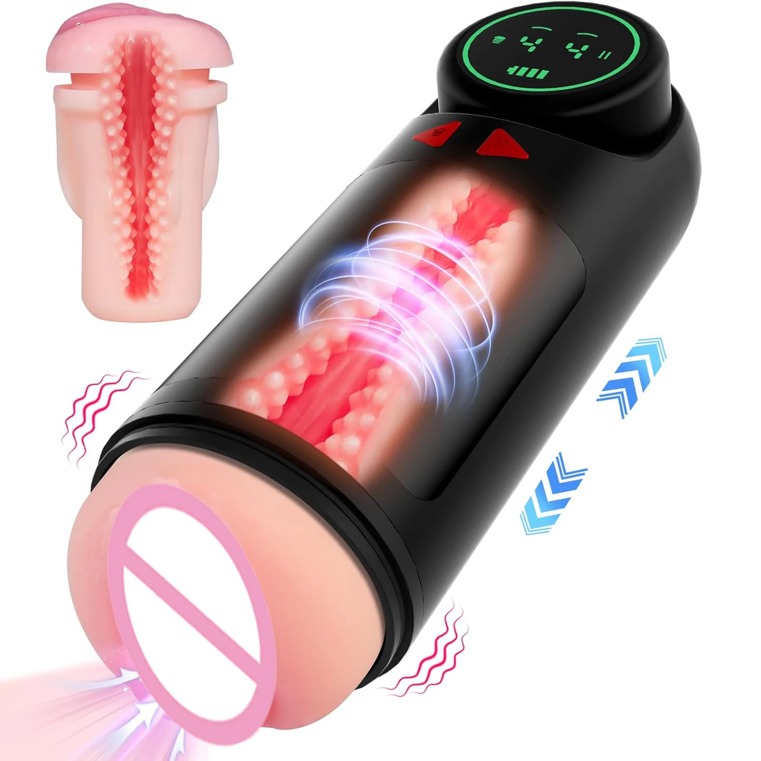 Automatic 10 Vibration and Voice Male Masturbator Adult Sex Toys for Men  Rechargeable Vagina Real Pussy Erotic Artificial Vagina