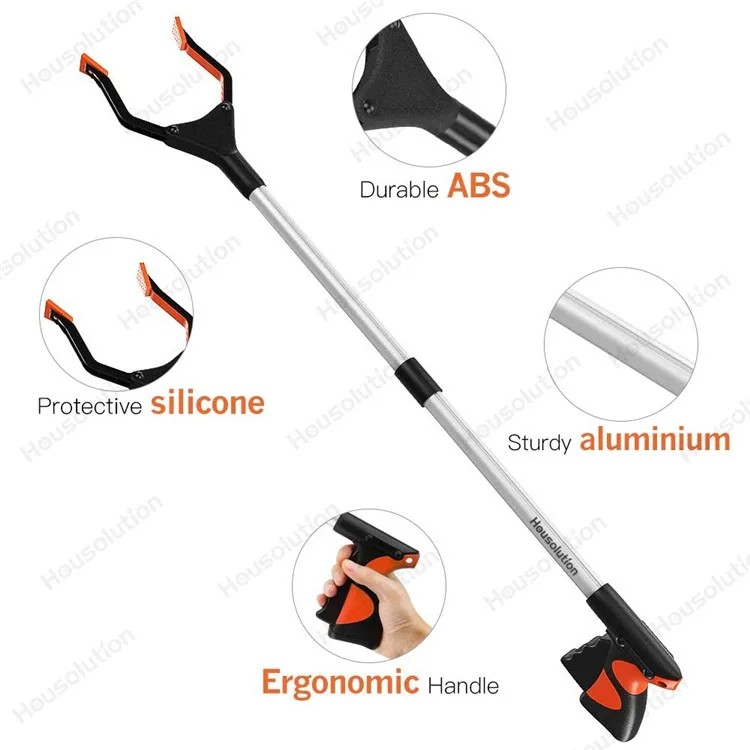32"  Foldable Lightweight Long Arm Extender Reacher Grabber Tool with Magnet
