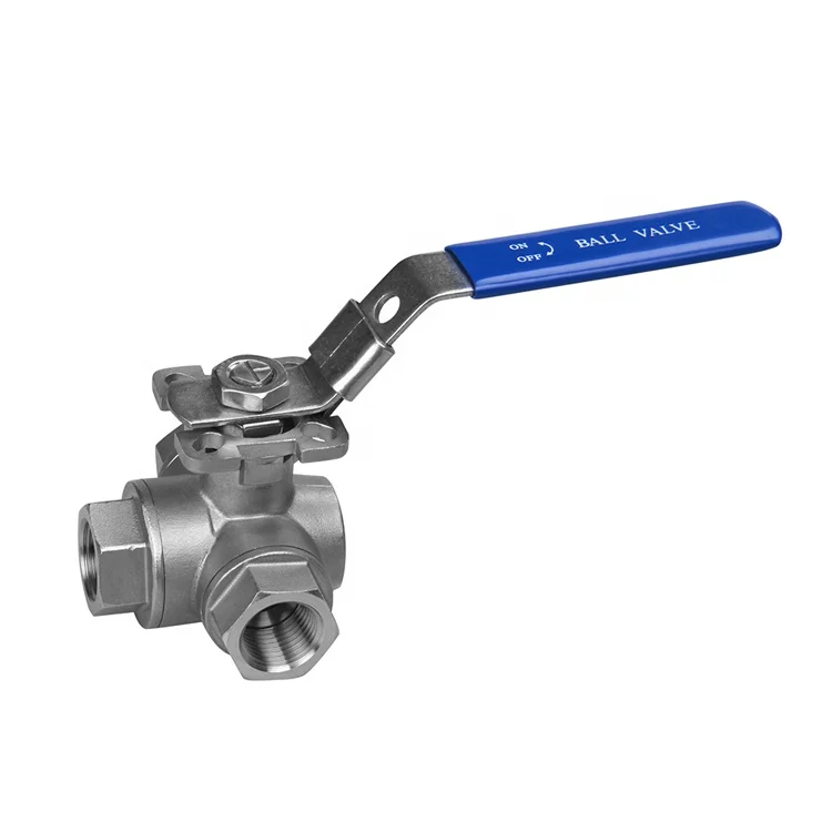 T/L  type Stainless Steel Thread end 3 way ball valve manufacturer 1/4" to 2"