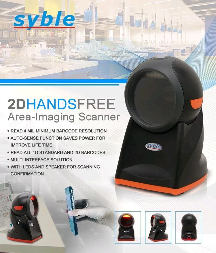 XB-8602H Syble High Cost Effective 2D Handsfree Table Top Barcode Reader 2D Handsfree Barcode Scanner Desktop