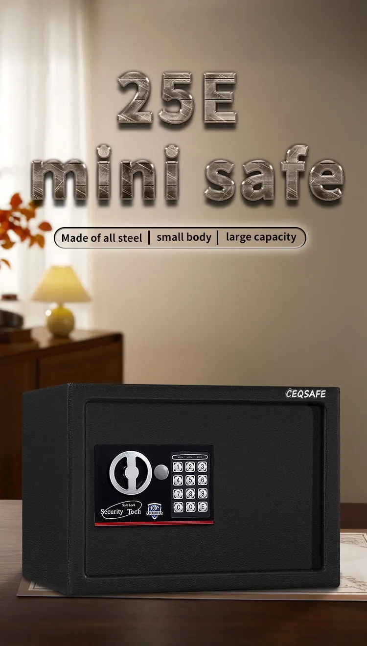 CEQSAFE Safe Box Small Security Key Hidden Cash Safety Deposit Box Portable Electronic Mini Safe Box supplier