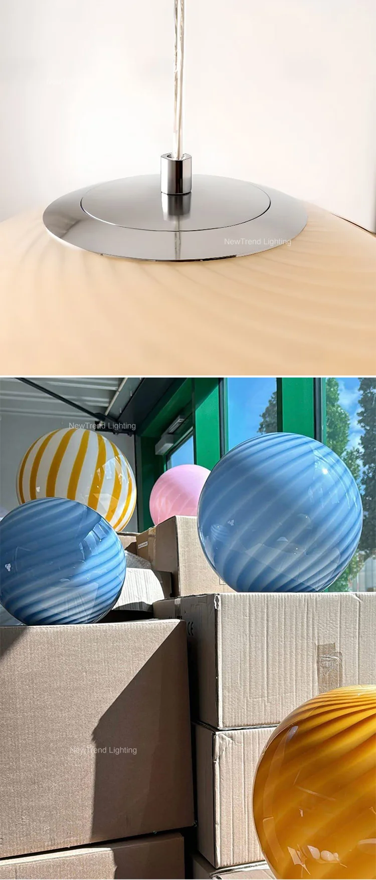 cpl 443 artistic wabi sabi round chandelier  textured glass globe suspension light for restaurant  hotel bar-4