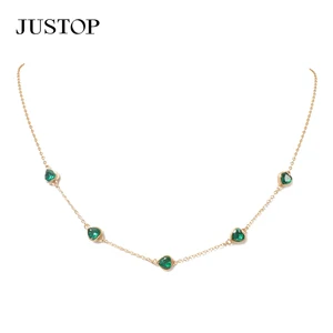 Titanium Steel PVD Plating Trendy Cubic Zircon Heart Pendant Choker Short Necklace Women's Love Gift Made of Stainless Steel