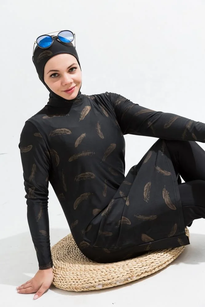MOTIVE FORCE Arab Original Printing Muslim Women Swimwear Islam Burkinis Beachwear With Hijab