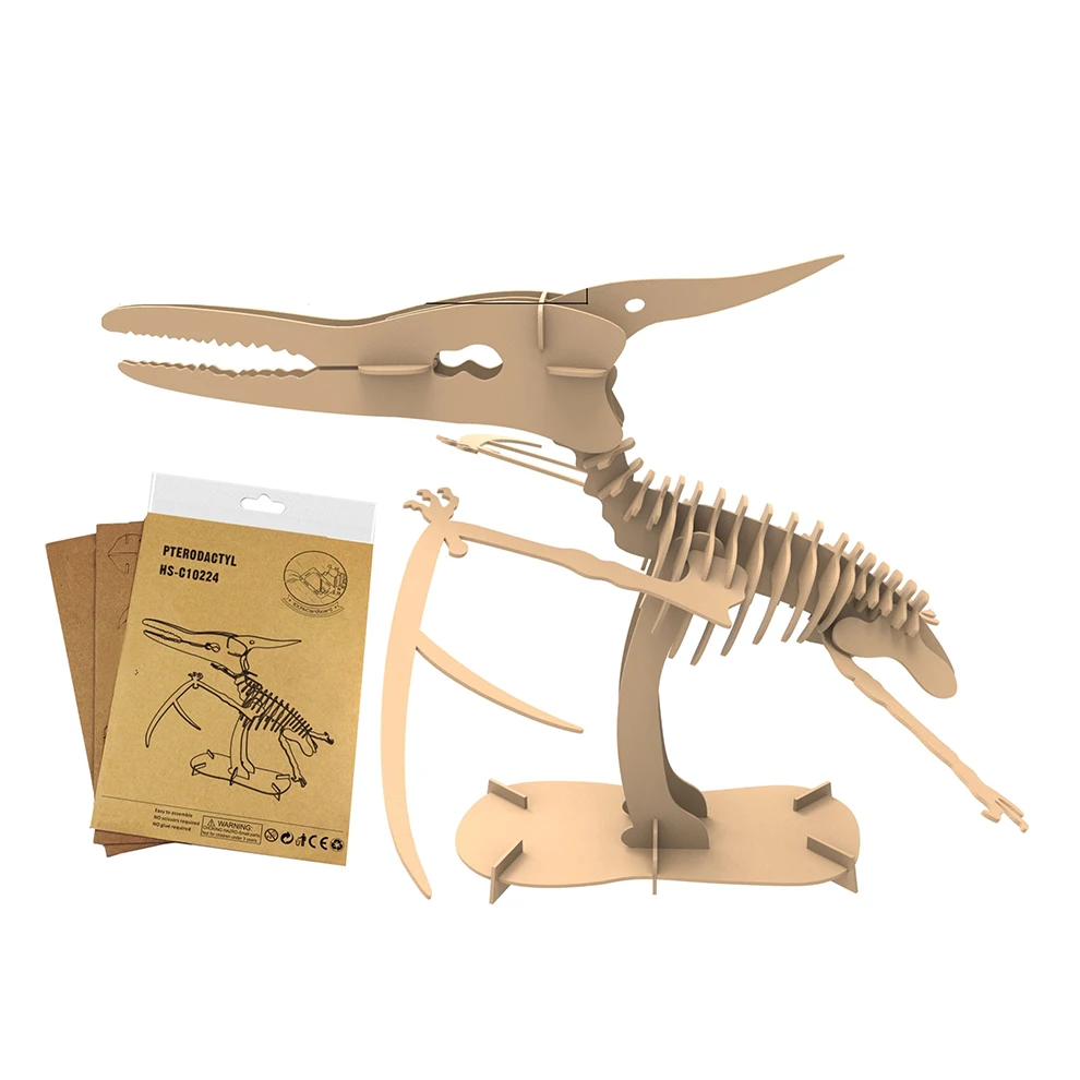 Corrugated Cardboard DIY Assembly 3D Flying Pterosaurs Model for Children