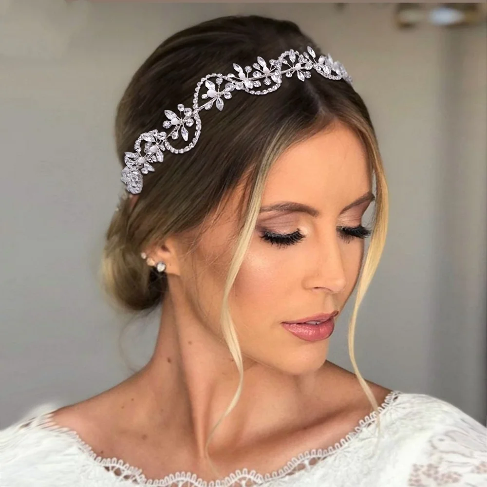 Luxury Princess Queen Pageant Clear Crystal Bridal Headband For Women ...