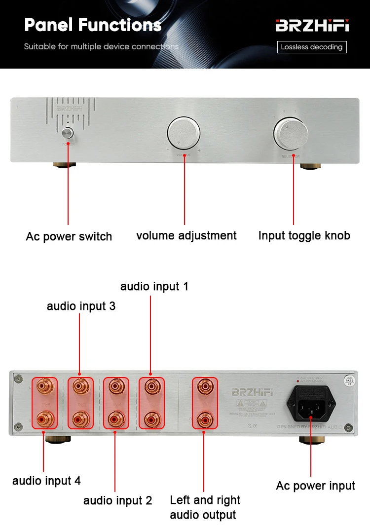 BRZHIFI Factory Price Modern JC2 Balanced Speaker amplifier Hifi Amplificador Home Theater Audio Preamp Stereo Preamplifier supplier