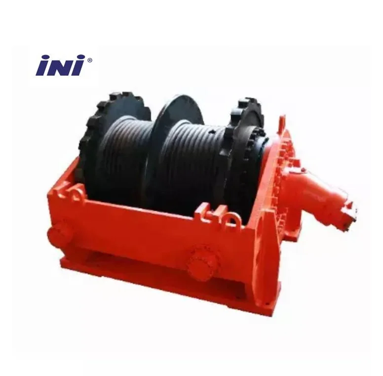 INI Grooved Automatic Safe Fail Brake Drum 15 Ton Hydraulic Winch
