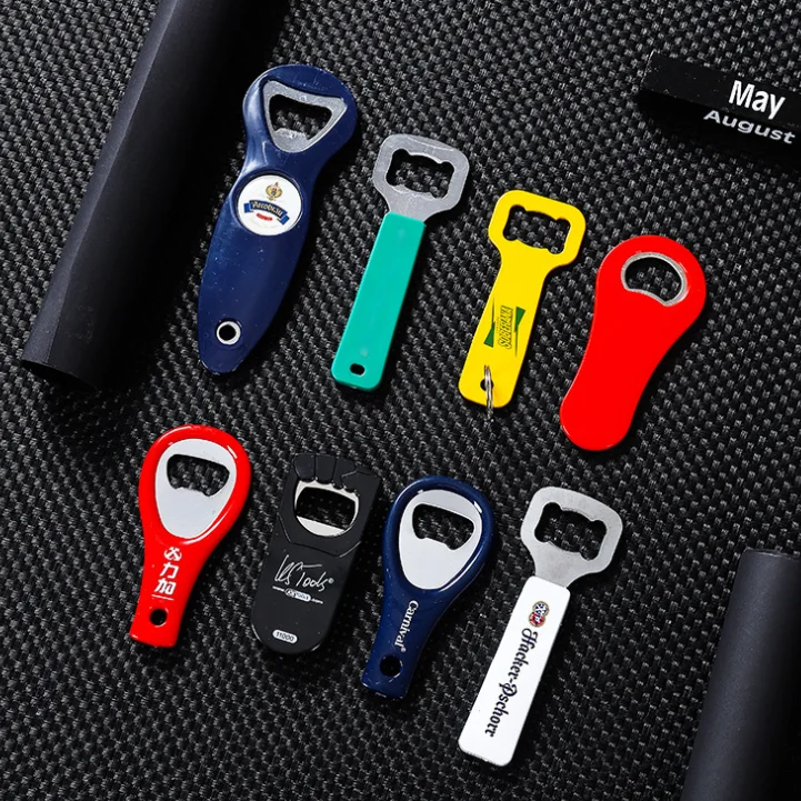 Custom Metal Souvenir Magnetic Bottle Opener Strong Magnetic Backing Kitchen Bar Rest Room Bottle Opener Fridge Magnet