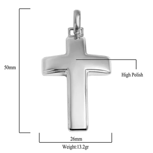 Minimalist TIZTI Pendant High Polish Fashion Blank Custom Engrave Stainless Steel Cross Necklace for Men,can Match Chain
