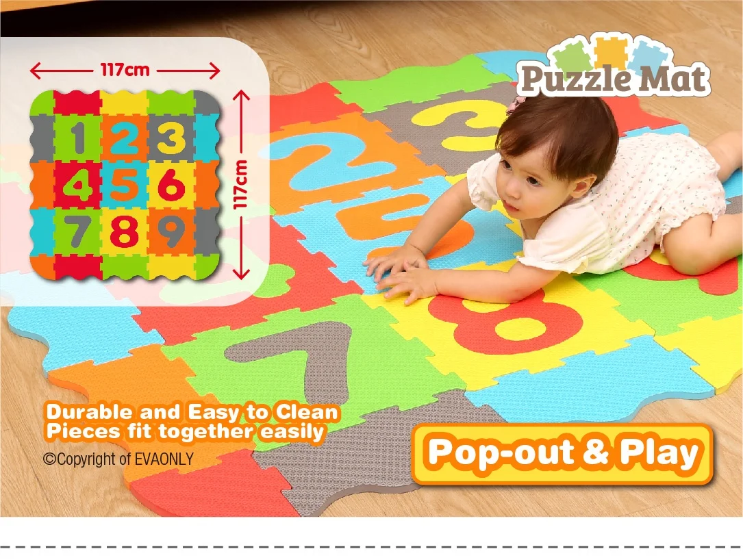 Custom Promotion Alphabet Baby Play Mat Soft Toy Alphabet and Arabic Number Puzzle Kids' Mat