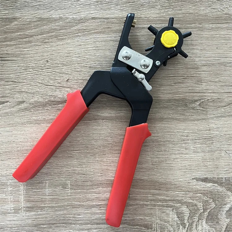 8inch Multi-function Puncher For Leather Revolving drop forged Heavy Duty Punch Pliers