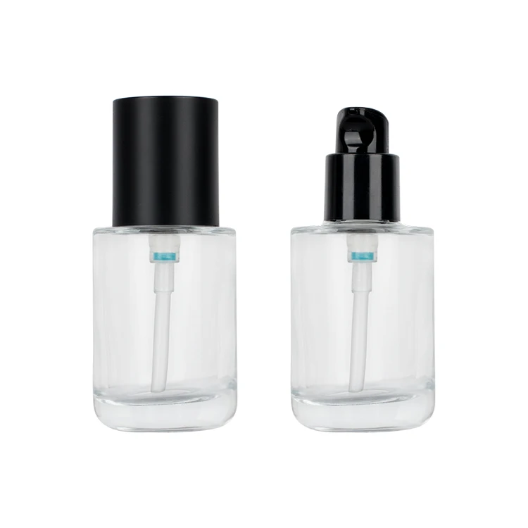 30Ml Cosmetic Foundation Lotion Glass Bottle With Pump