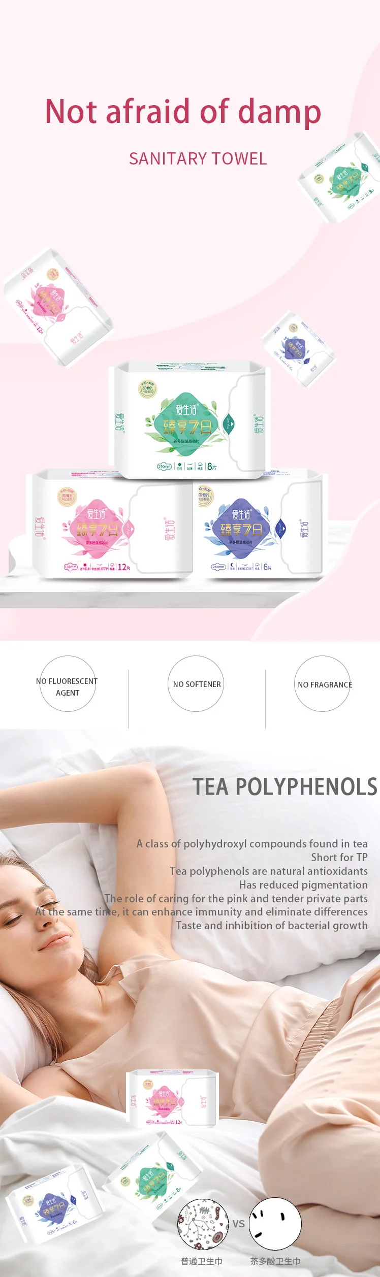 Private Label Anion Sanitary Pads Super Absorption Organic Cotton Sanitary Pads supplier