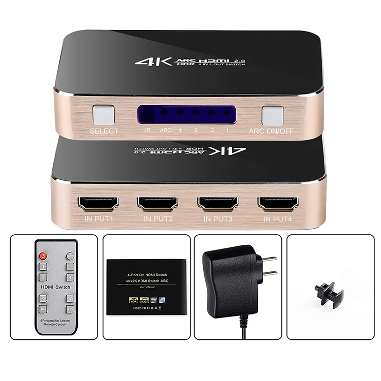 Cálculo Educación escolar llave inglesa Newest 4 Input 1 Output 4k@60hz Hdmi 1.4 Switch Optical Toslink And 3.5mm  Audio Interface Wide Device Compatibility - Buy Hdmi Switch Supports Arc  Function,This Hdmi Switch Supports Hdr,This Hdmi Switch Supports