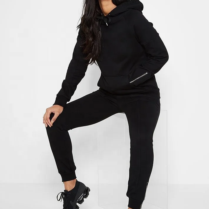 Plain black tracksuit top Clearance