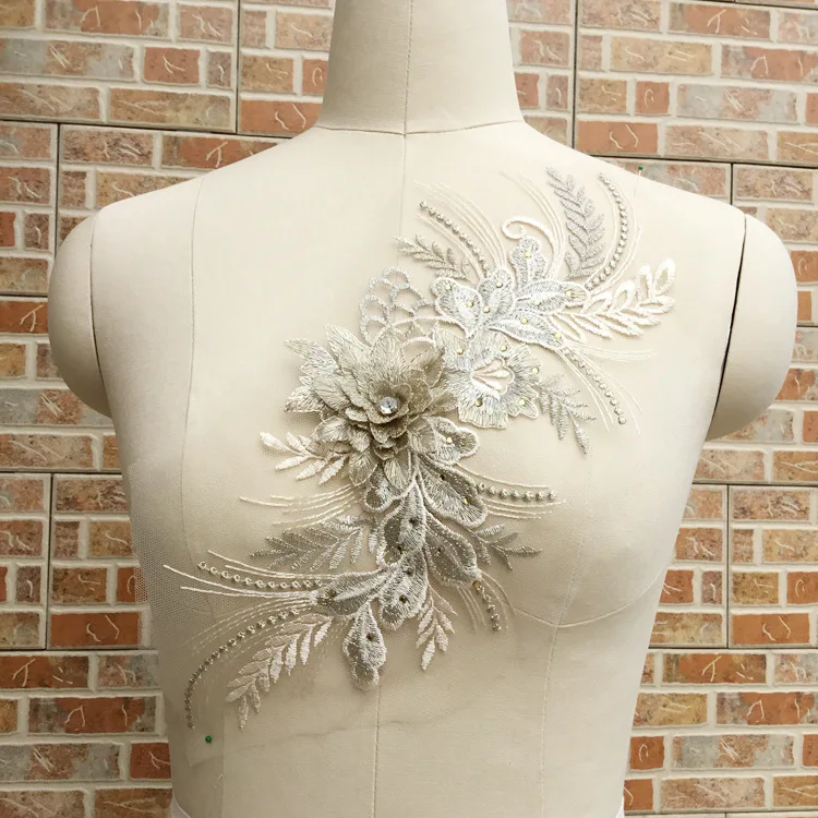 3d flower applique beaded embroider flower