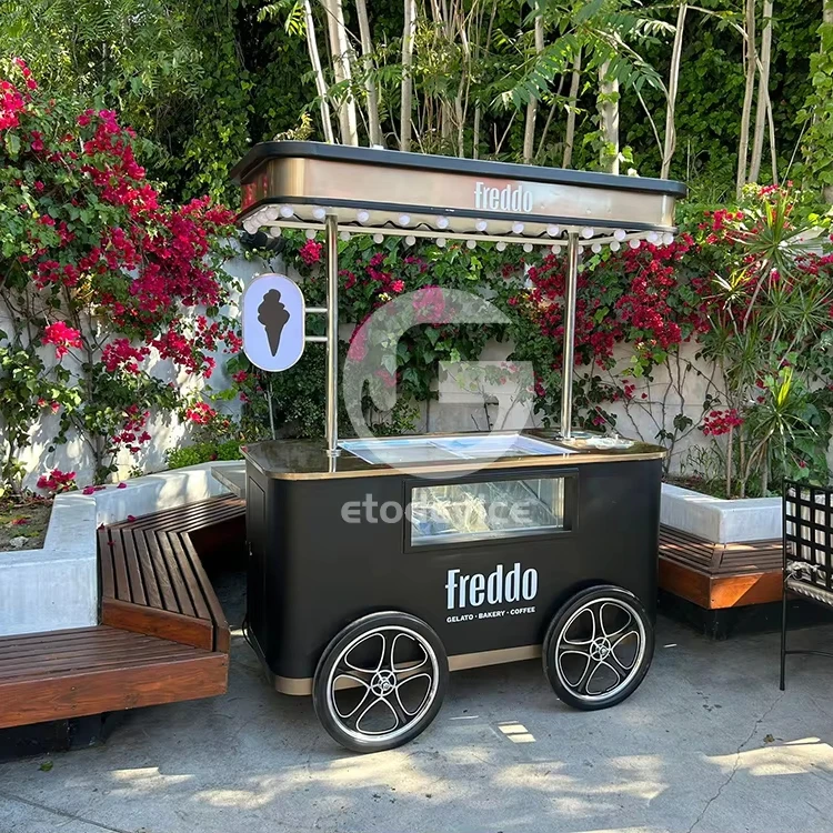 Unique Design Mini Ice Cream Cart for Gelato Business for Summer Time