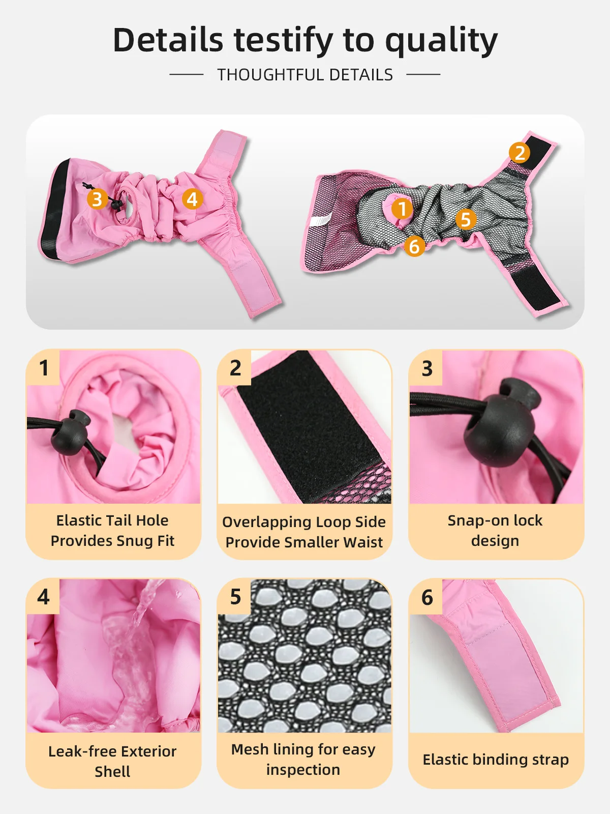 Wholesale Washable Reusable Premium Female Dog Diapers - product detail 4