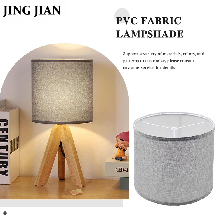 Vintage Custom Round/Square OEM PVC Lamp Shades Modern Nordic Fabric Table Lamp Decorative Shade