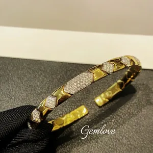 9K/18K Gold 15.18g Filigree Bracelet - 1.244ct Lab Grown Diamonds with GIA & CMA Cert, Micro-Pave Setting Luxury Women's Jewelry