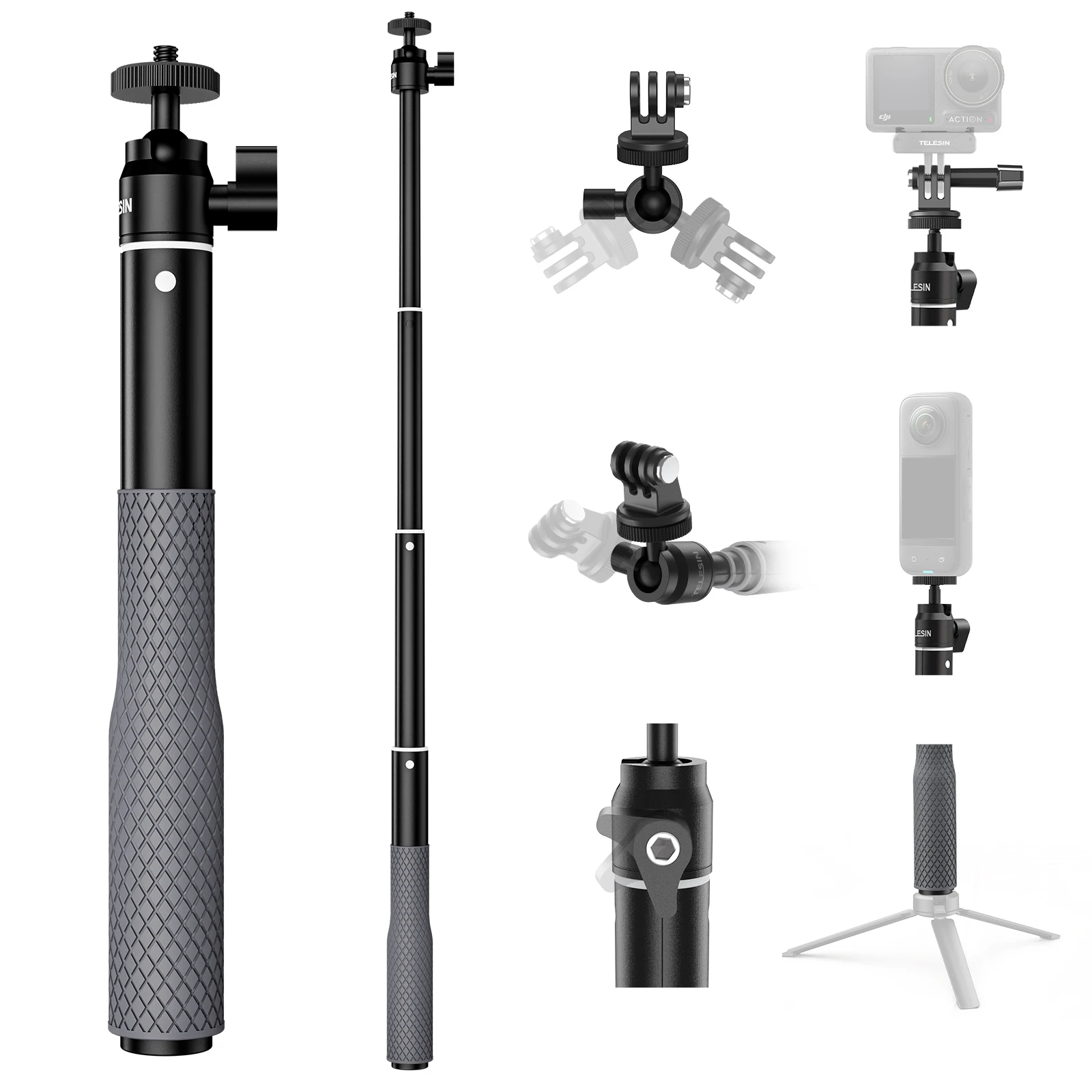 Telesin Go Pro Stick Flexible Selfie Tripod for Cameras