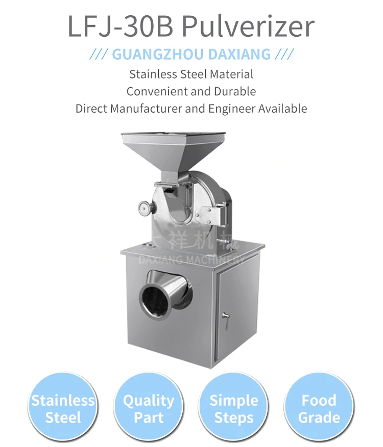 LFJ-30B Grain Mill Crusher Spice Chili Grain Grinder Wheat Peanut Crushing Machine Stainless Steel Crusher Herb Pulverizer supplier