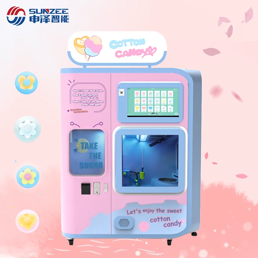 2022 Automatic Cotton Candy Robot Electric Sugar Cotton Candy Vending Machine