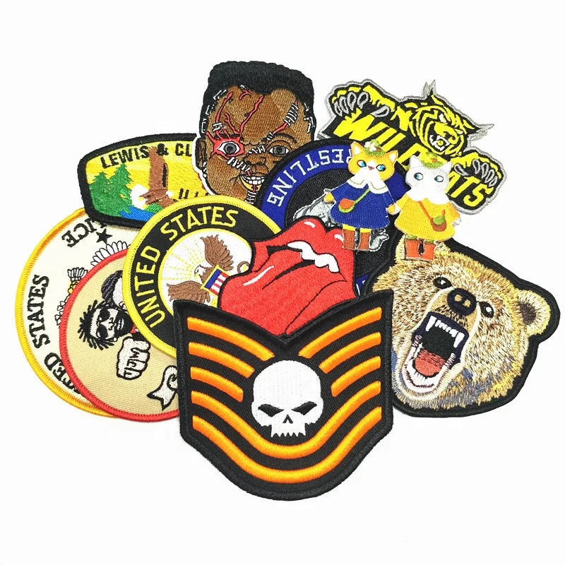 Custom Your Own Iron On Embroidered Patches For Clothing, Custom Name Logo Embroidered Patches