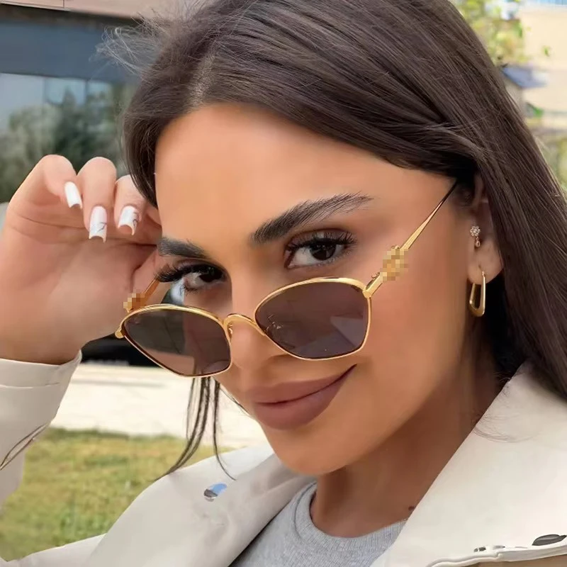 Shop Our Small Frame Oval Vintage Cat Eye Metal Sunglasses display picture 2