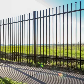 High Quality Zinc Steel Spear Top Tubular Fence Garden Security Design Pear Top Metal Picket Fence with Steel Tubular Frame