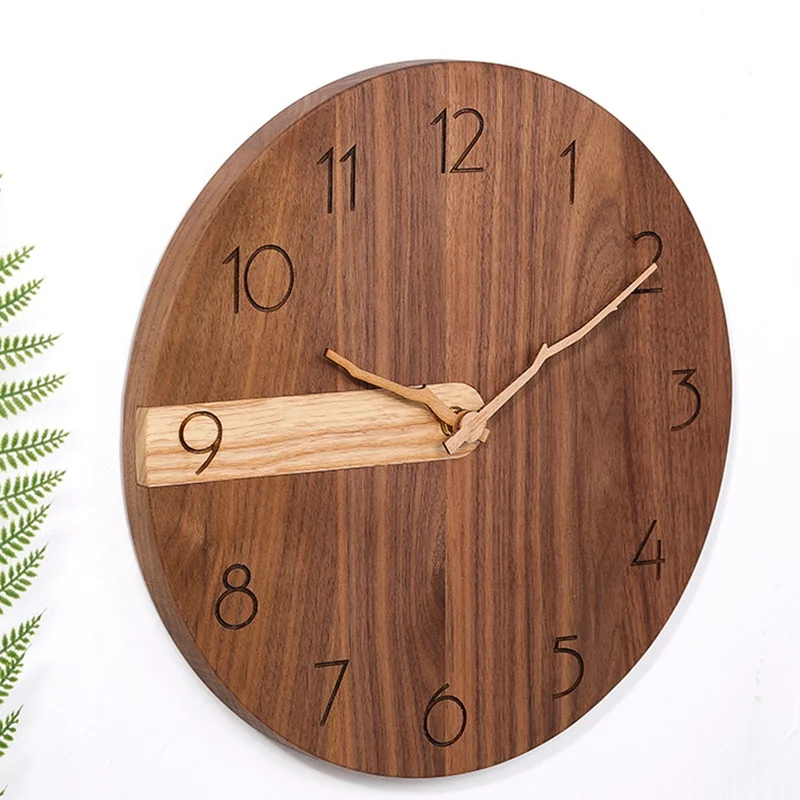 Decoración de Pared, Reloj de Pared de Madera Maciza para Salón, Reloj  Moderno, Silencioso, Electrónico, Reloj de Madera Original