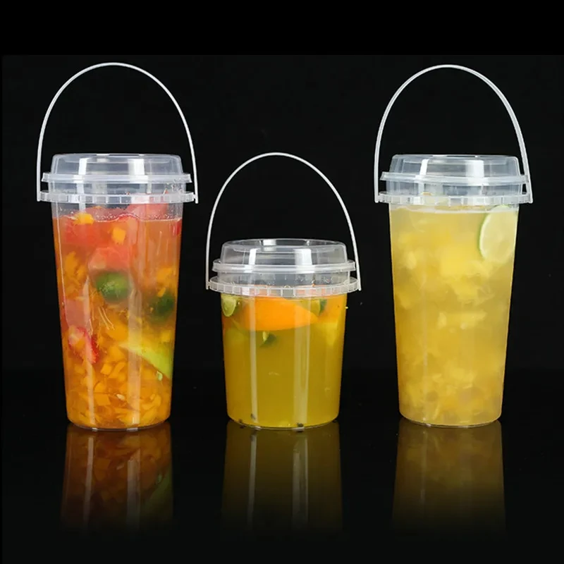 Suppliers PP Material 32 Oz Boba Barrel Plastic Cup With Design Your Own Logo Disposable Fruit Juice Plastic Cup