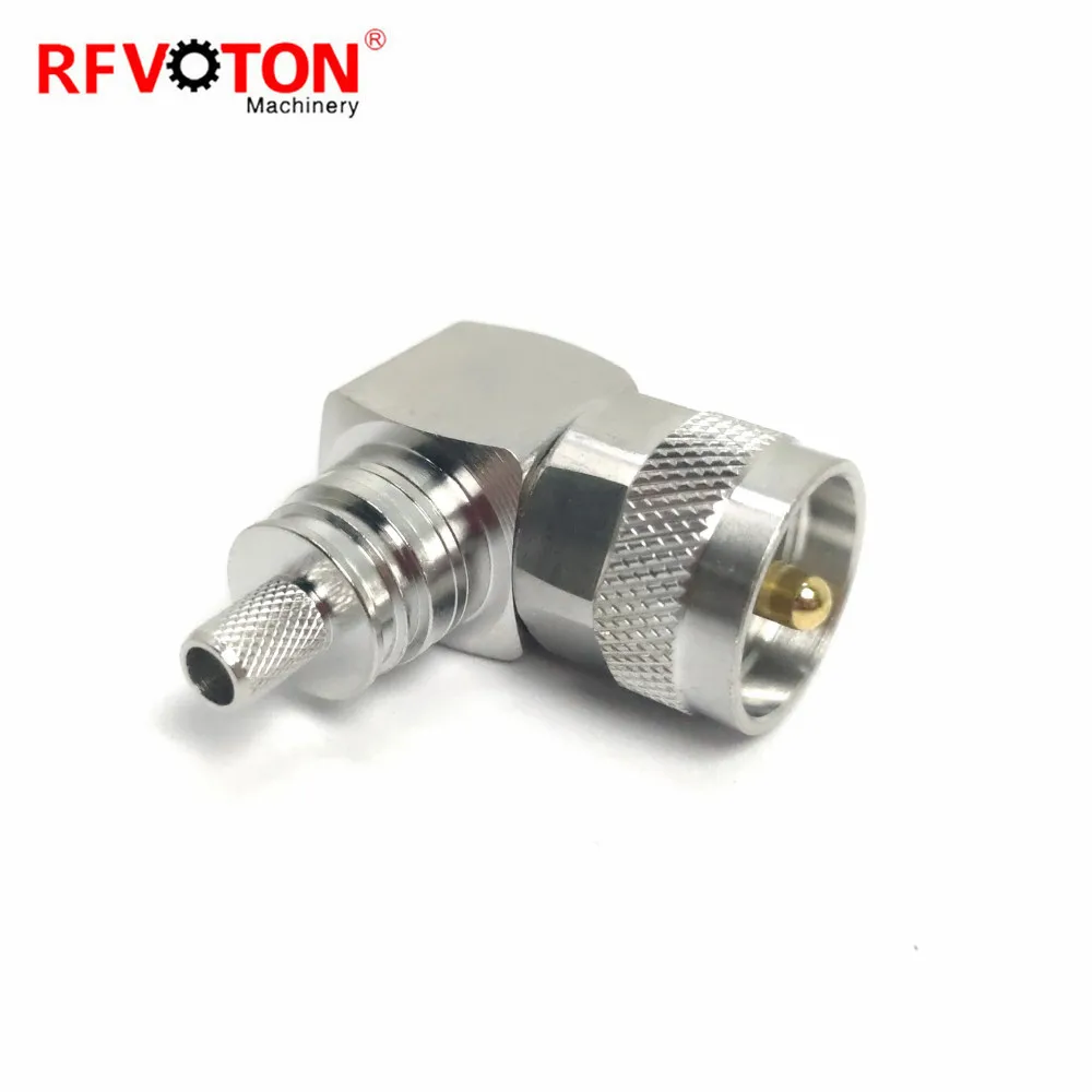 RF Connector Coaxial UHF PL259 Male Crimp (ez) Solderless Right angle Connector for h155 lmr240coaxial cable details