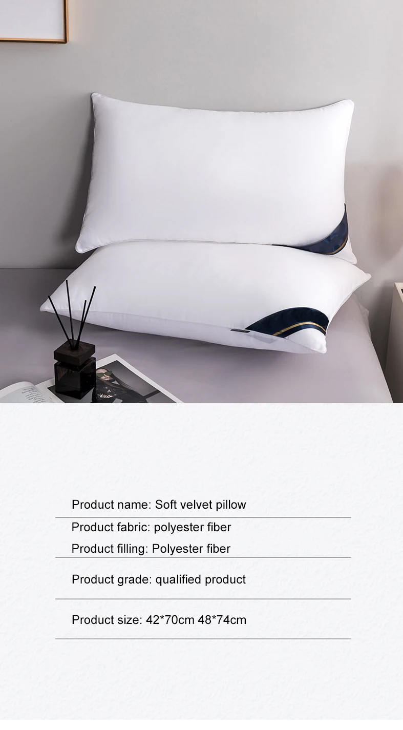 5 star Hotel Soft Breathable Cotton Double Pillows Cushions Beddings Pillow manufacture