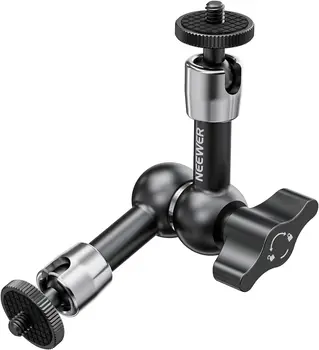 NEEWER 5.9"/15cm Adjustable Friction Magic Arm with 1/4" Screw on Both Ends, Compatible with SmallRig Cage, Flash/LED Light