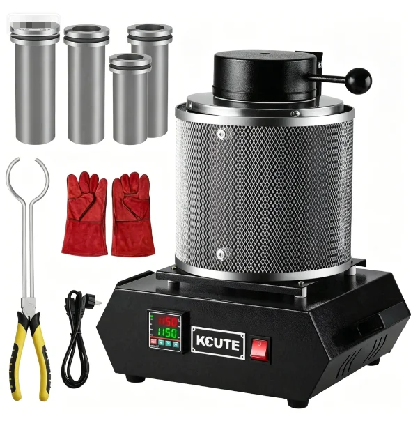 TEBAK 1600℃ Small-scale CNC Melting Furnace - High-temperature Melting Equipment for Gold, Silver, Copper and Aluminum