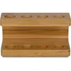 4 hole toothbrush holder wood tones
