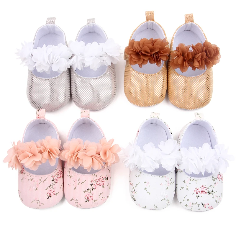 Spring and Autumn Baby Girls Cute Multi-colored Flowers Princess Do Not Drop Shoes Indoor Toddler Shoes manufacture