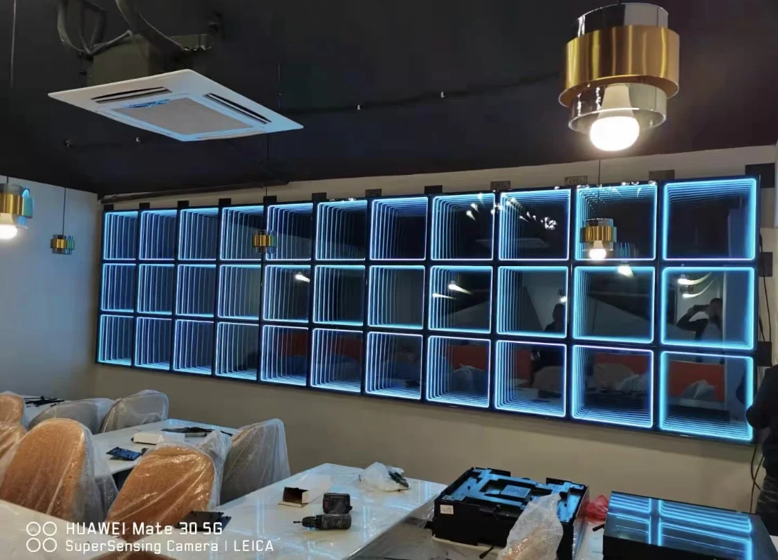Wholesale Three Styles 3d Led Infinity Mirror with Glass Panel Wired ...