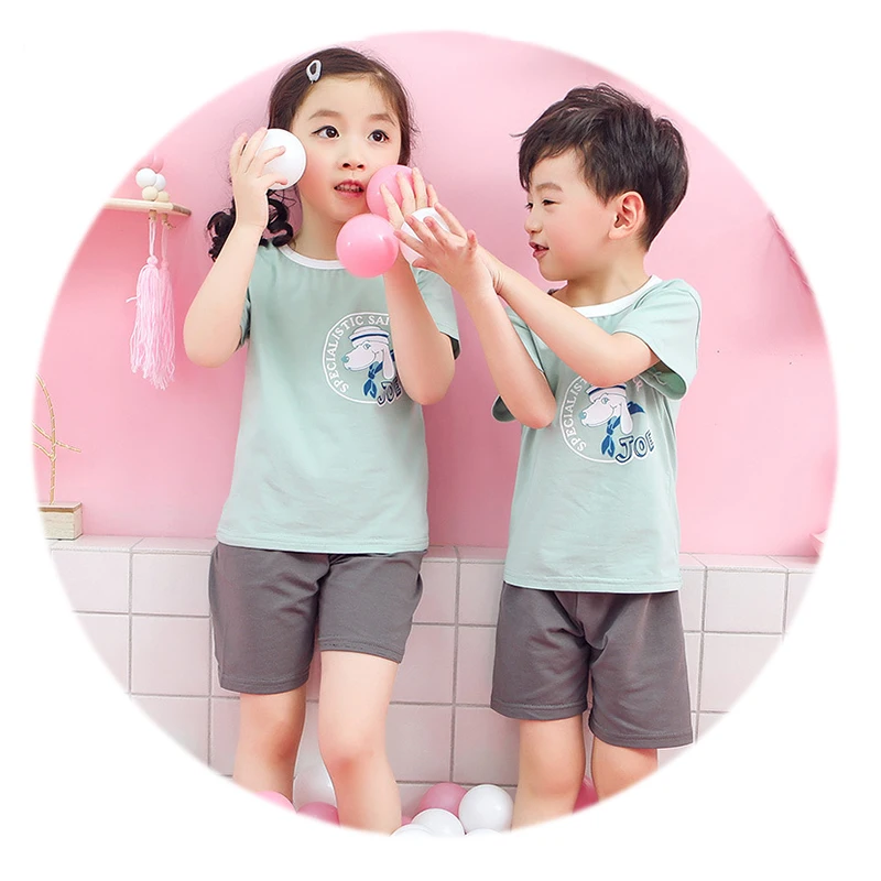 Летняя детская одежда с мультяшным принтом, домашняя одежда, Детский костюм с коротким рукавом, футболка и шорты для девочек-подростков, пижамный комплект