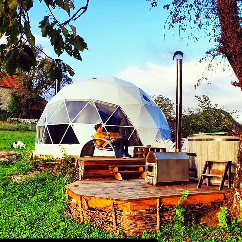 Economical Waterproof Luxury Glamping Dome Tent House for 1-4 People
