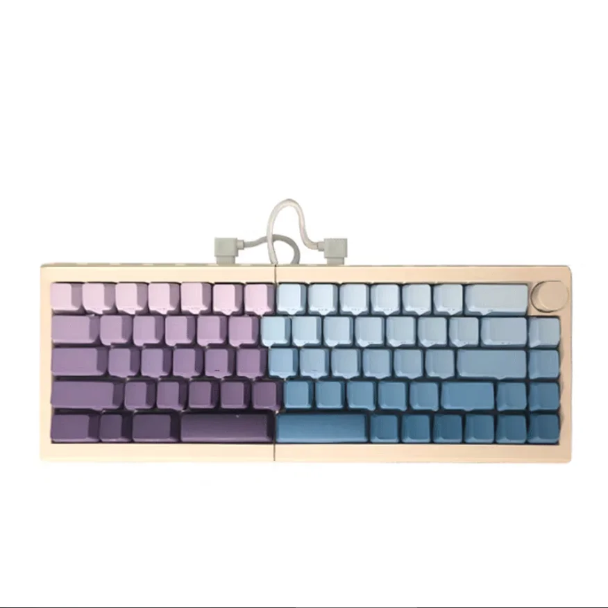 Purple Split Keyboard Zornher ST68 Wireless Mechanical Keyboard Ergonomic Design, RGB  Backlight, Ideal For Office Use