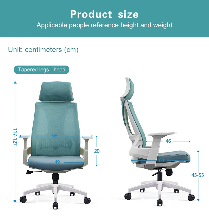 Multifunction Highback Ergonomic Director Office Chairs For Obese People Friend Buy White