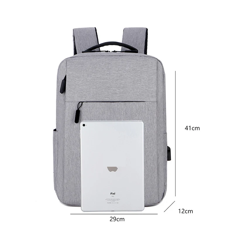 2025 Trend Simple Oxford Cloth Backpack With USB Port Large Capacity Double Zippers Travel Laptop Backpacks for Men