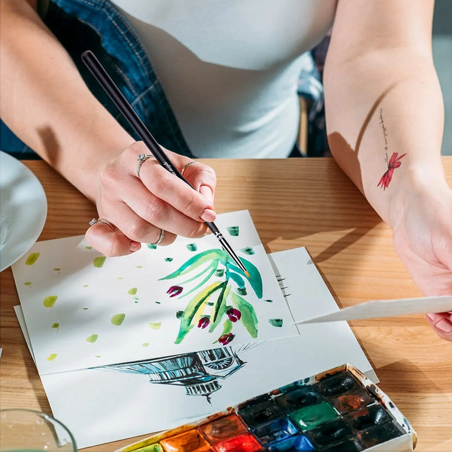 Art Supply Wholesale Customized 15pc Synthetic Miniature Brushes Micro