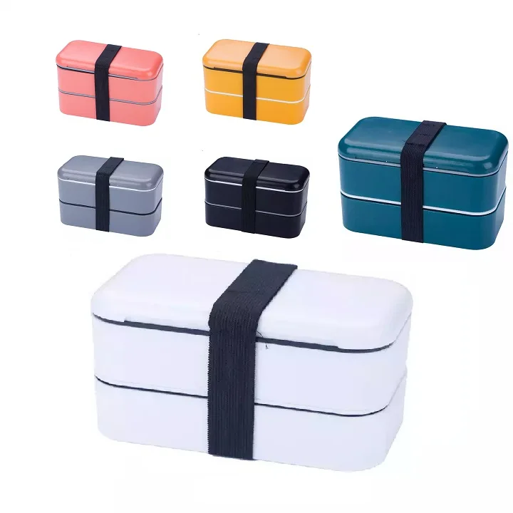 Customized Japanese Bento Boxes With Utensils Two Layer Lunch