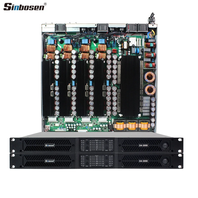 D4-3000 Class D 2 Ohms Work Amplifier 4 Channel 3000 Watts