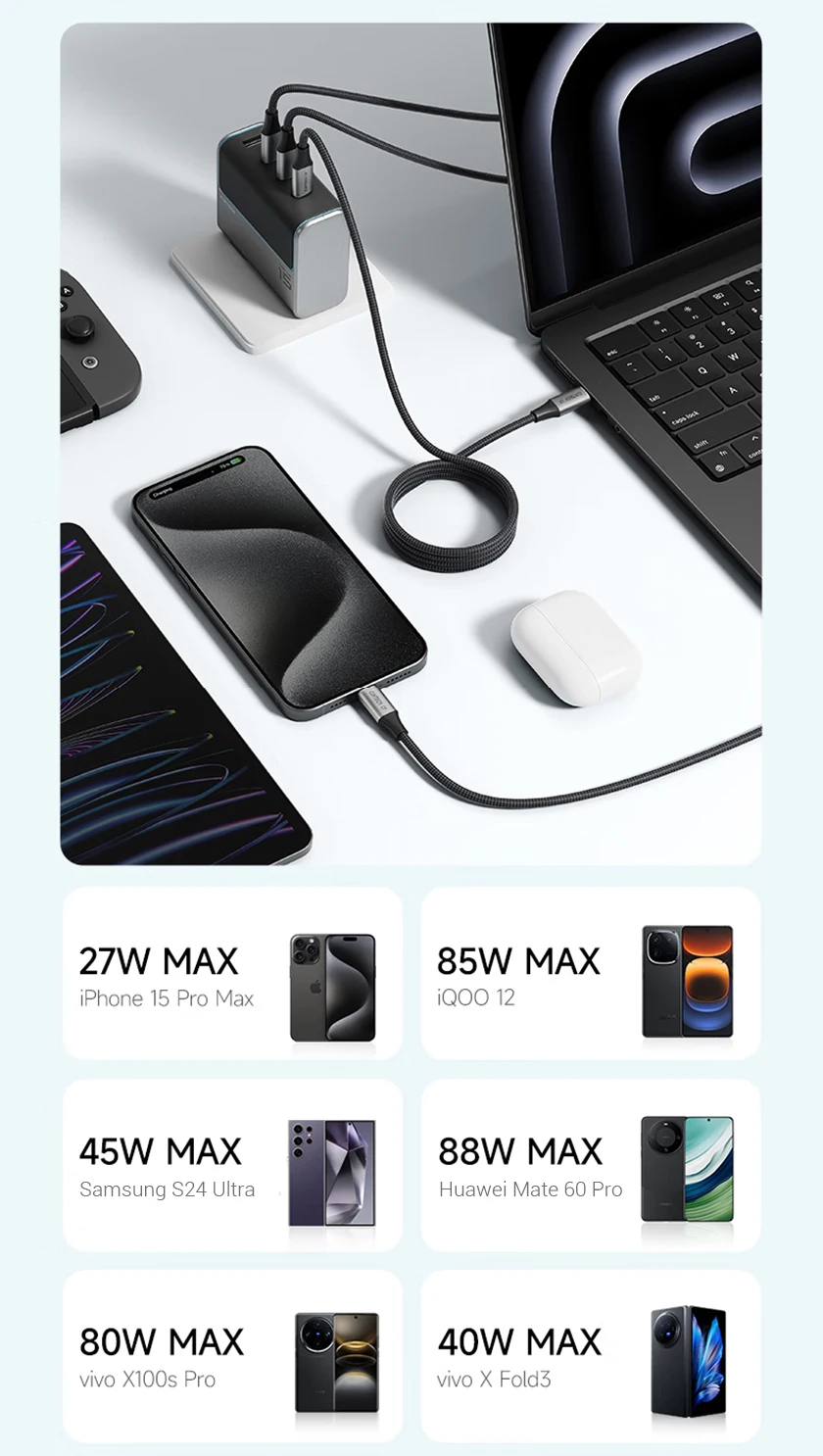 Cuktech Usb-c Cable 240w Pd3.1 Magnetic Charging Cable For Phone_voghion.com