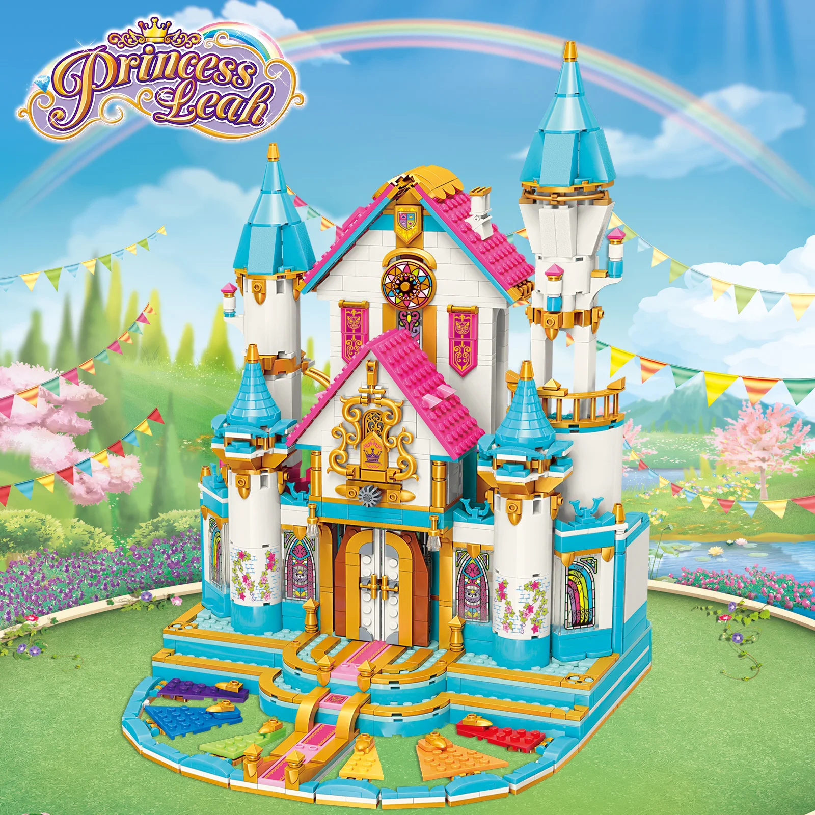 1117pcs friends flower castle building kit| Alibaba.com